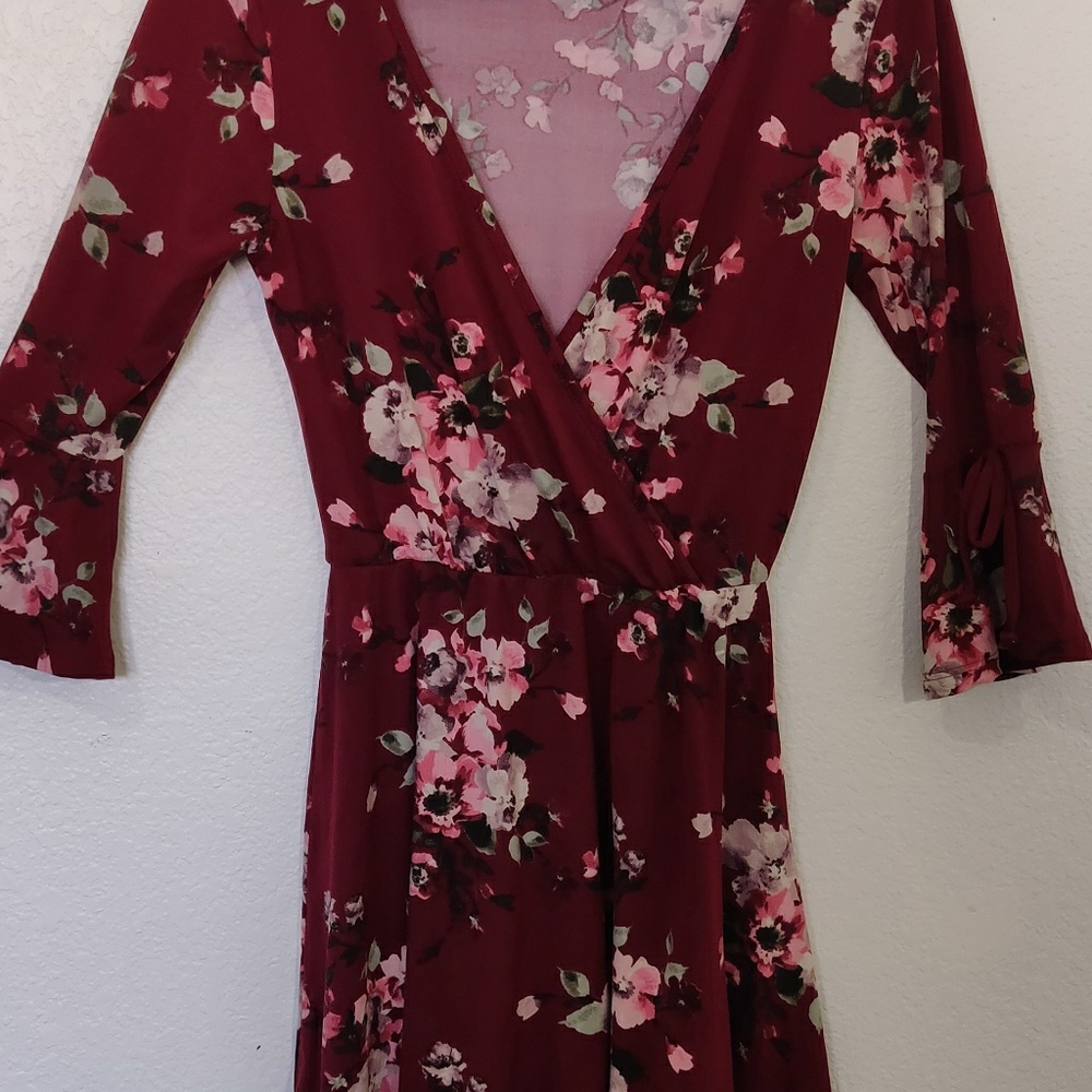 FLORAL RED DRESS - Picture 4 of 6